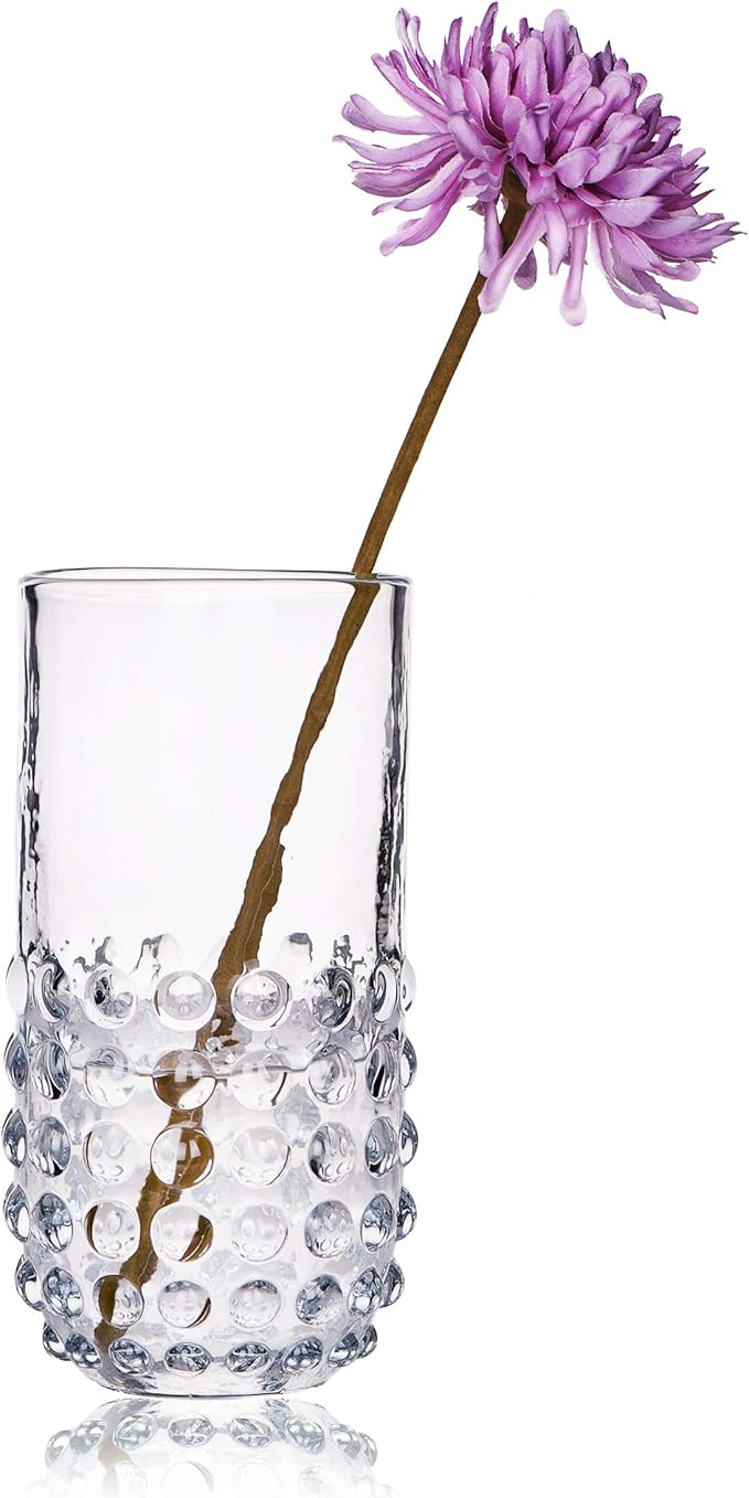 conviva 透明玻璃花瓶 家居装饰 厚玻璃圆柱花瓶 带可触摸泡泡花瓶